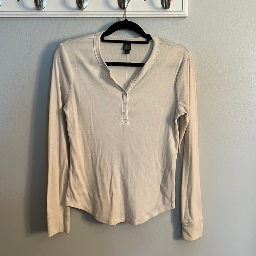 Cream/white long-sleeve shirt (henley)
